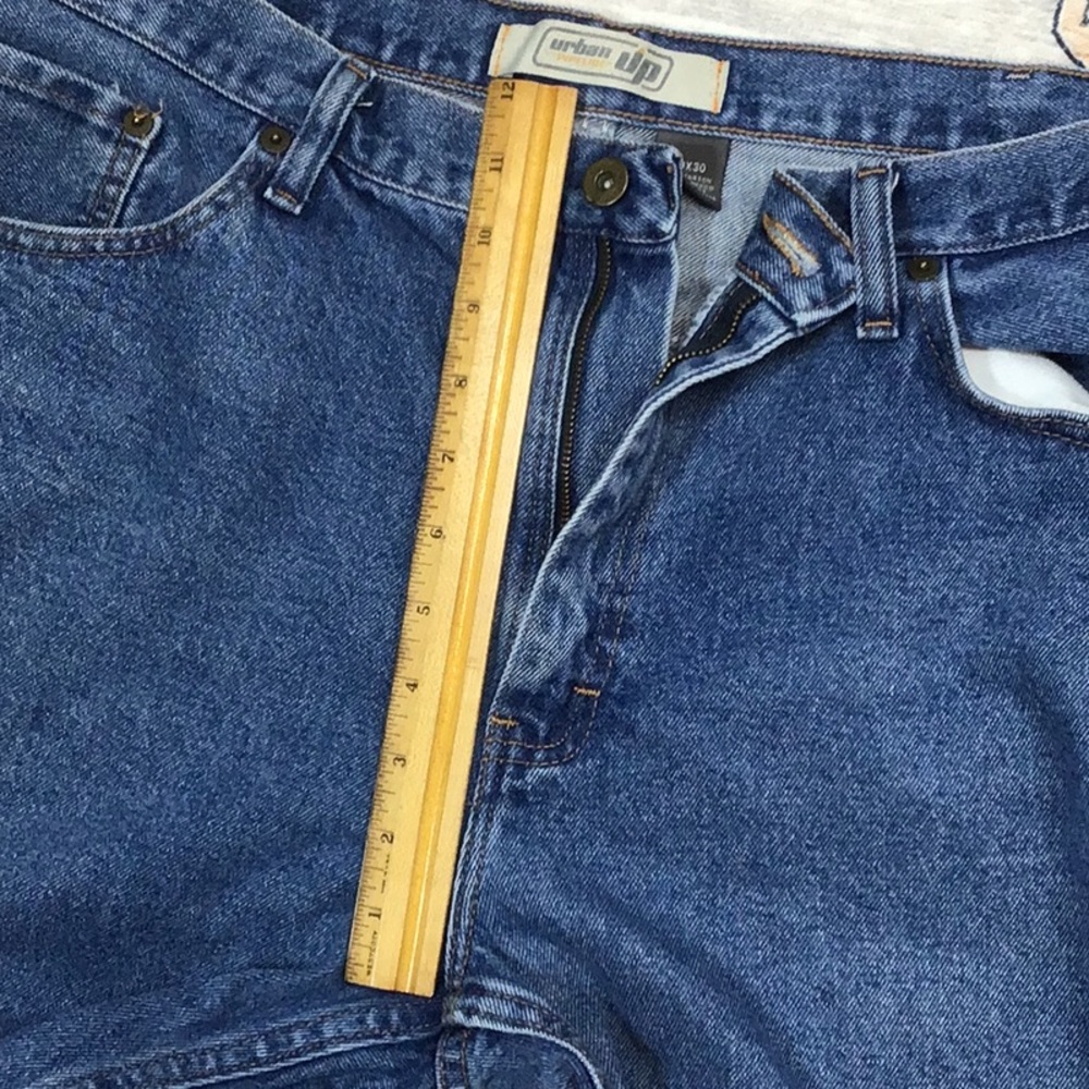 🚀 Urban Pipeline Relaxed Fit Cotton Zip Front 5 Pocket Denim 40 X 30 Blue Jeans - Picture 8 of 10